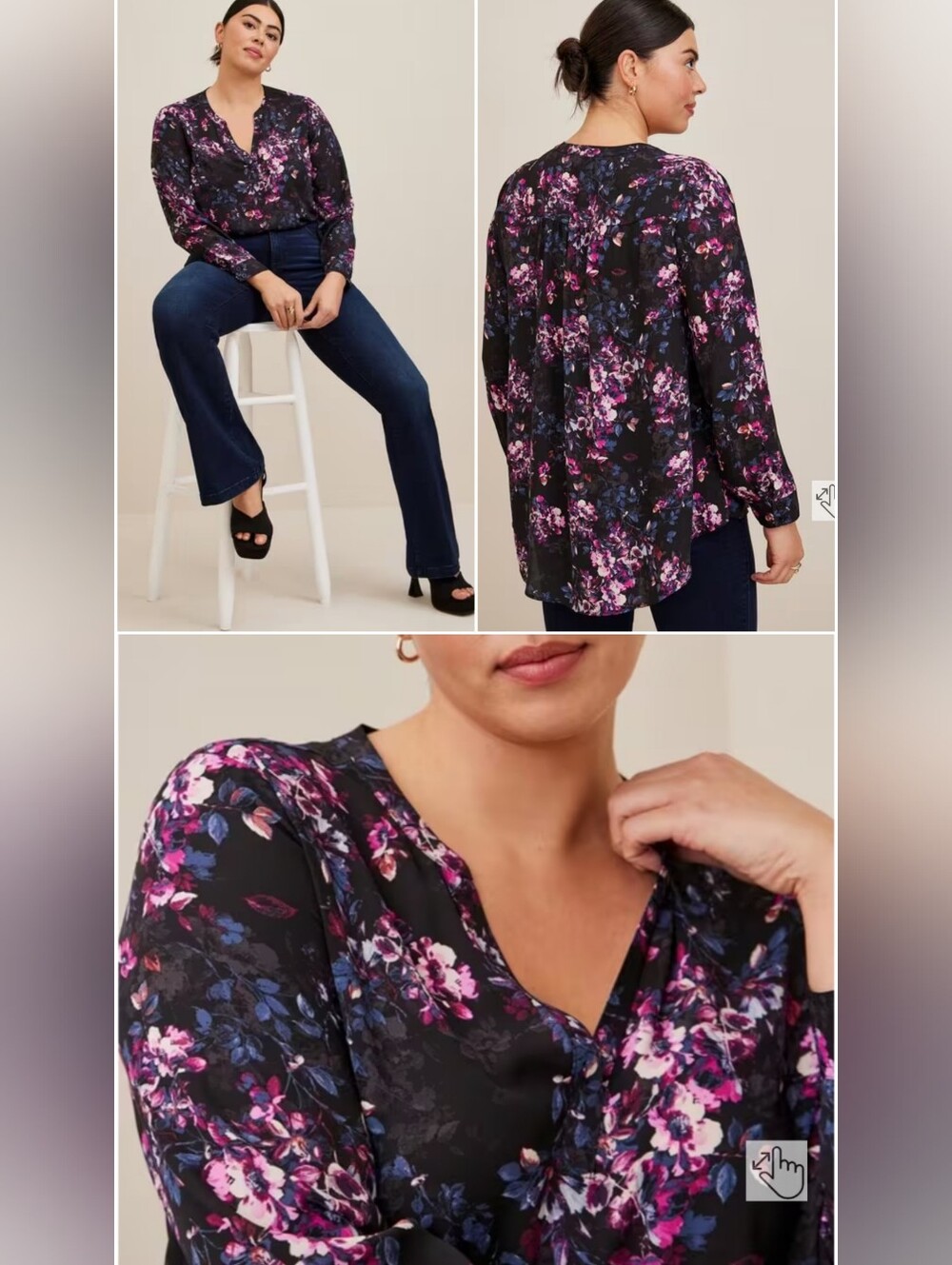 Torrid 4 Georgette Hi-Low Pullover Long Sleeve Blouse 4X